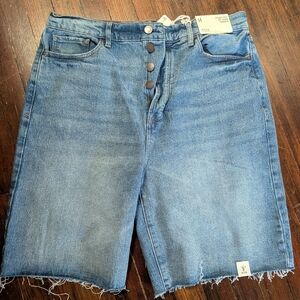 a.n.a Blue Denim Bermuda Women's Shorts
